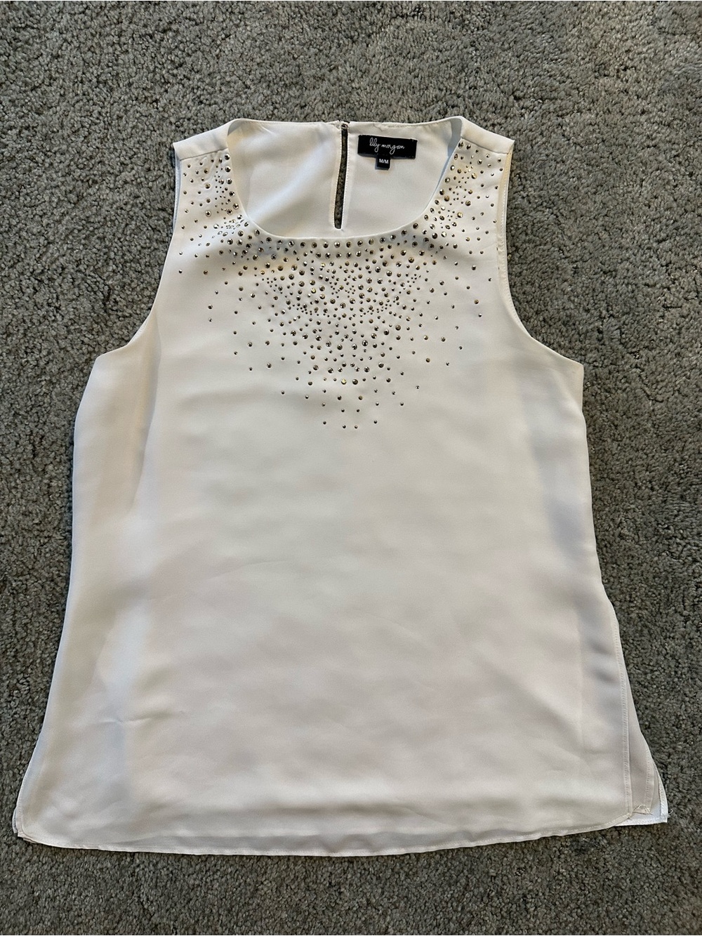 Lilly Morgan Cream Sleeveless Studded Camisole/Tunic